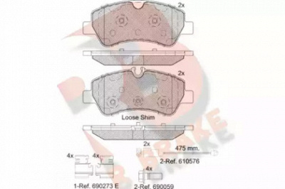 R BRAKE rb2116203 -  Комплект тормозных колодок, дисковый тормоз